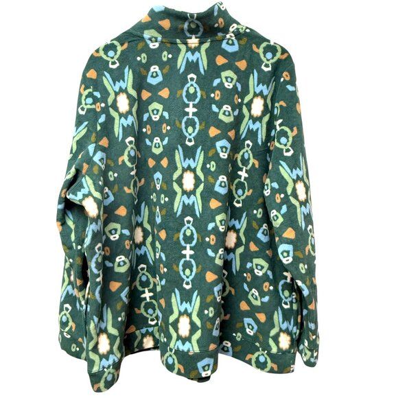Sport Savvy Fleece Pullover Plus Size 2X Green Print 1/4 Zip Mockneck NWOT - Picture 5 of 9